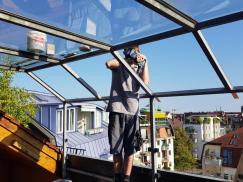 Glasdach für Terrasse oder Balkon Montage 